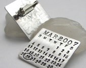 Calendar Pin - Mark Your Calendar Pin  - hand stamped and personalized sterling silver pin