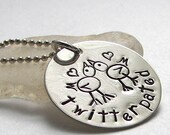 TWITTERPATED hand stamped sterling silver necklace