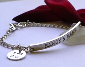 ANNIVERSARY hand stamped and personlized charm bracelet