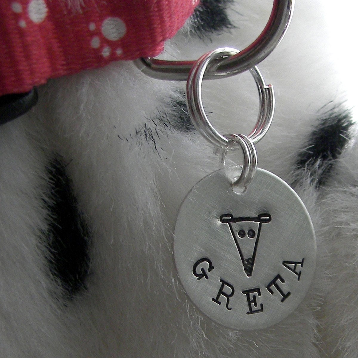 Greyhound pet tag -- handstamped and personalized