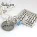 Personalized Calendar Necklace -- hand stamped Mark Your Calendar sterling silver necklace with Fancy Bordered Name Charm and Crystal