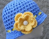 HAT Crochet Pattern with Flower and Ribbon Detail - Cloche Hat in Caron Simply Soft Yarn - Winter Fashion, Cute, Elegant