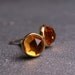 18 karat yellow gold and sterling silver bezel set rose cut citrine earrings