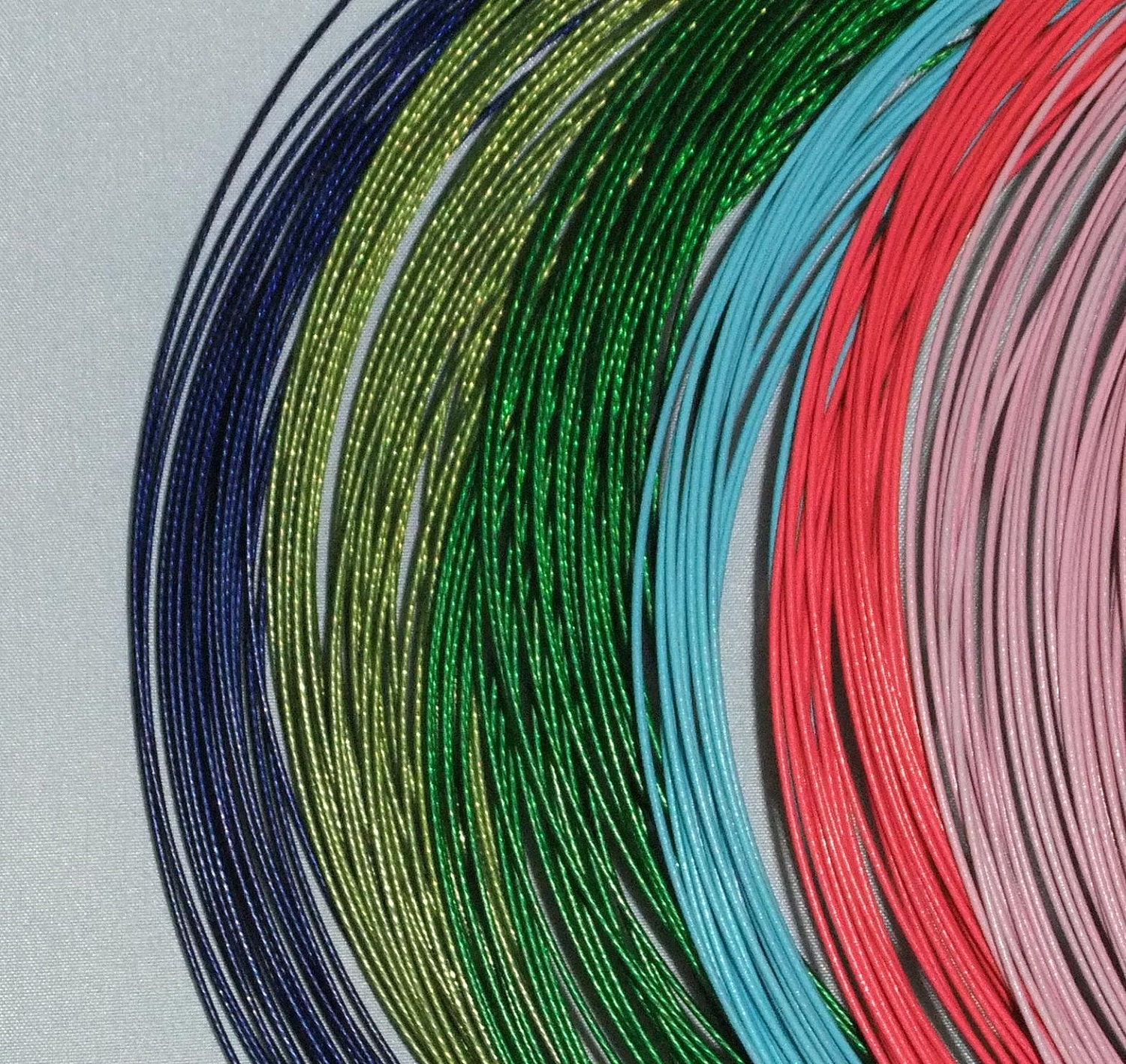 20 1/2 inch Necklace Wires screw clasp color coated cable wires quantity 10