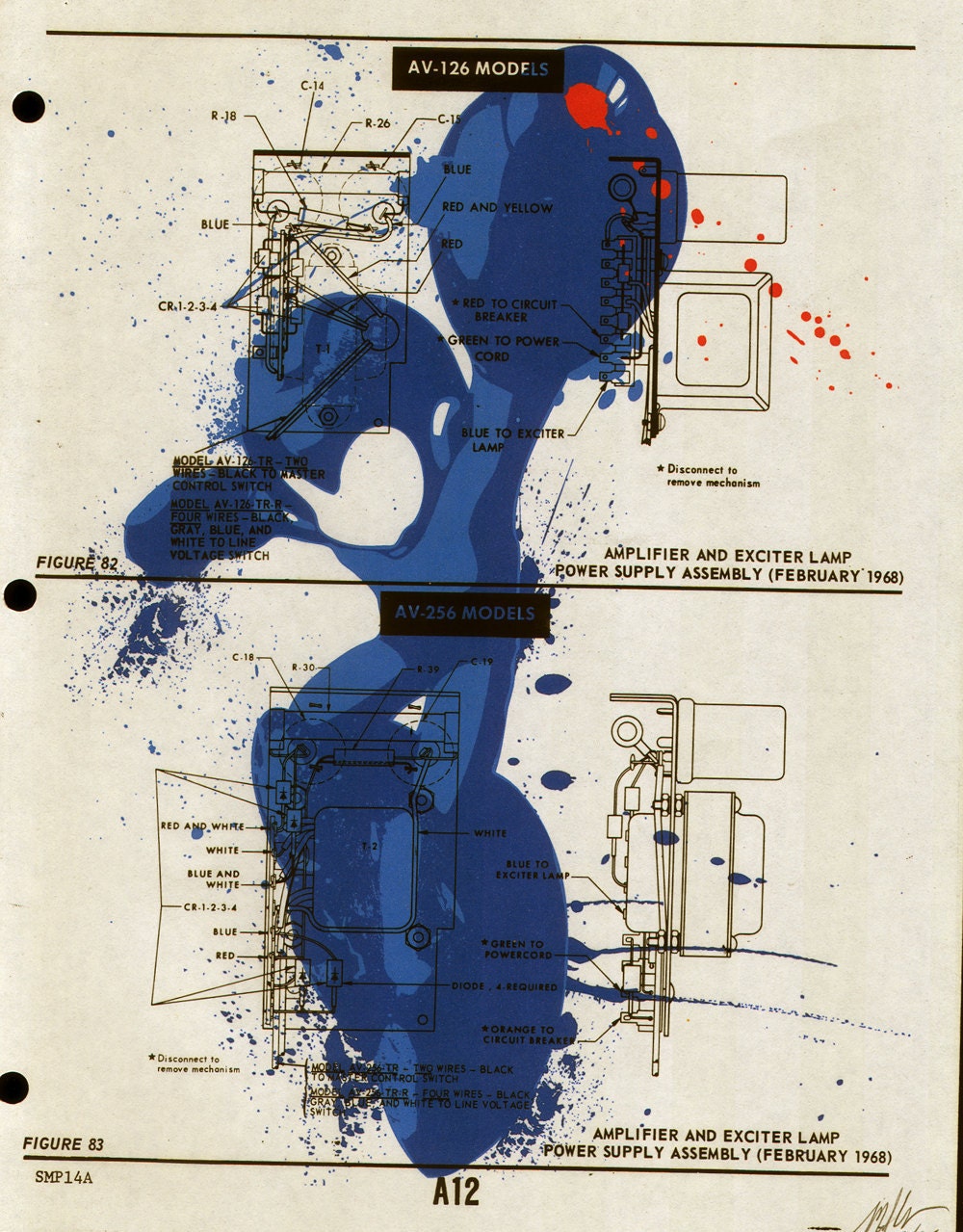 Mega Man Schematic Print on Vintage Paper