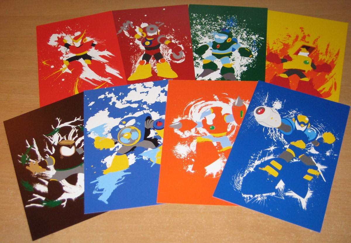 Mega Man 2 Robot Master Mini-Prints Set of 8