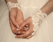 Simply Stunning and Elegant Battenberg Lace Bridal or Special Occasion Fingerless Gloves