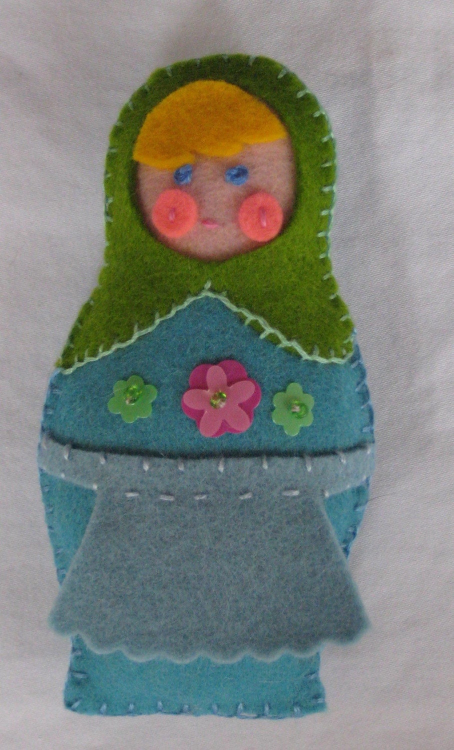 Nesting Doll Pin - Blue