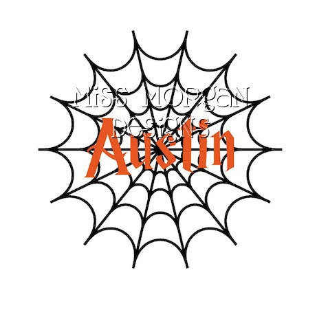 Halloween Spider Web Personalized Name  iron on decal vinyl for shirt