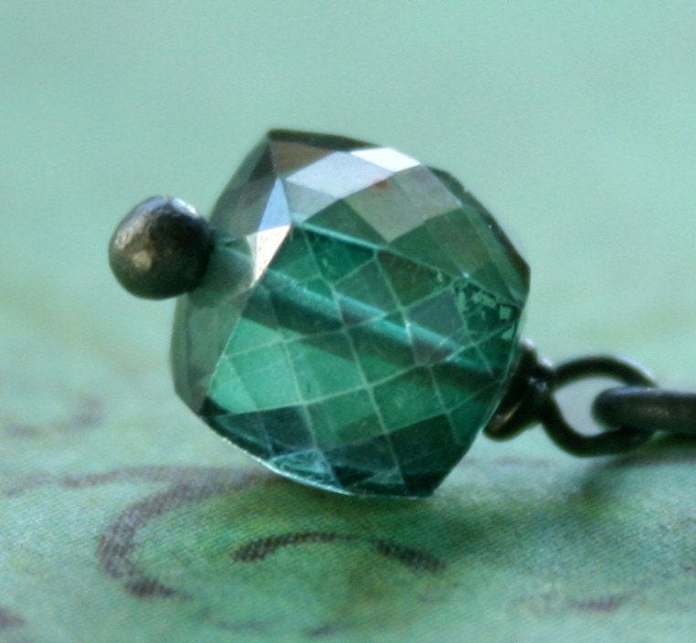 Evergreen necklace - Green Mystic Quartz and Oxidized Sterling Silver