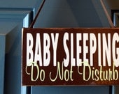 Do Not Disturb Baby Sleeping door hanger - custom wood sign - gender neutral lime green