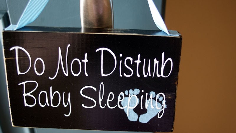 Do Not Disturb Baby Sleeping wood sign - door hanger