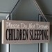 Do Not Disturb Children Baby Sleeping wood sign door hanger
