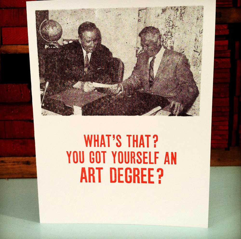 Art Degree letterpress card