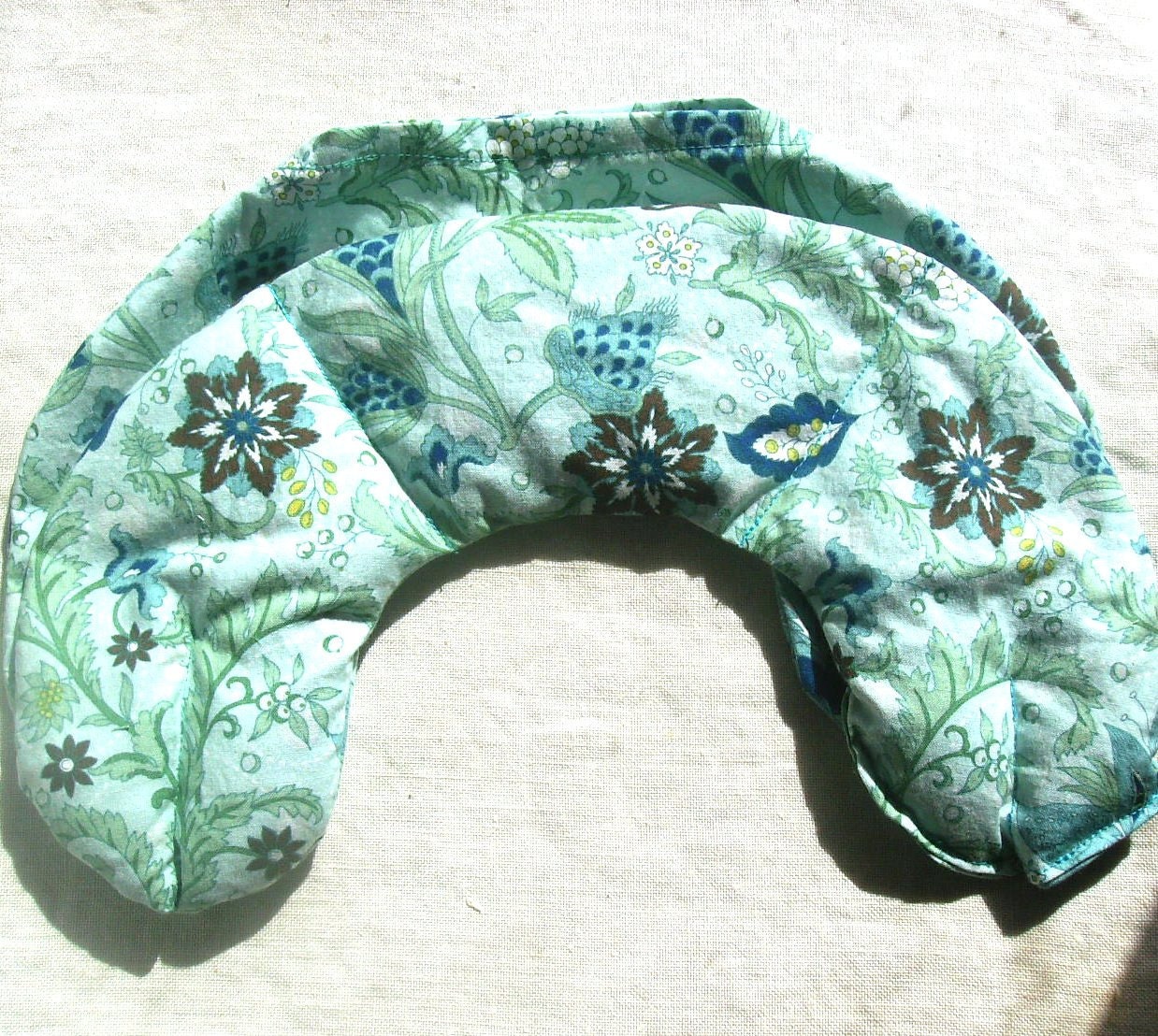 Flaxseed Facial Pillow - Microwavable - Flax seed pillows - Turquoise floral