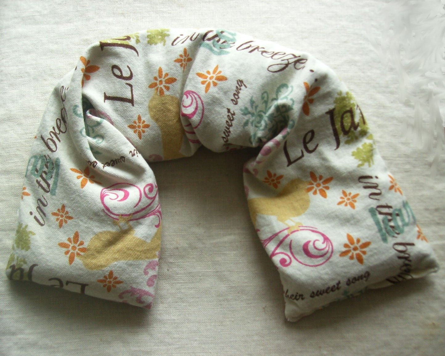 Reserved Listing - Lavender Flax Seed Neck Pillow - Garden Inspired