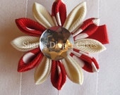 Kanzashi Flower Hairclip on Lined Alligator Clip