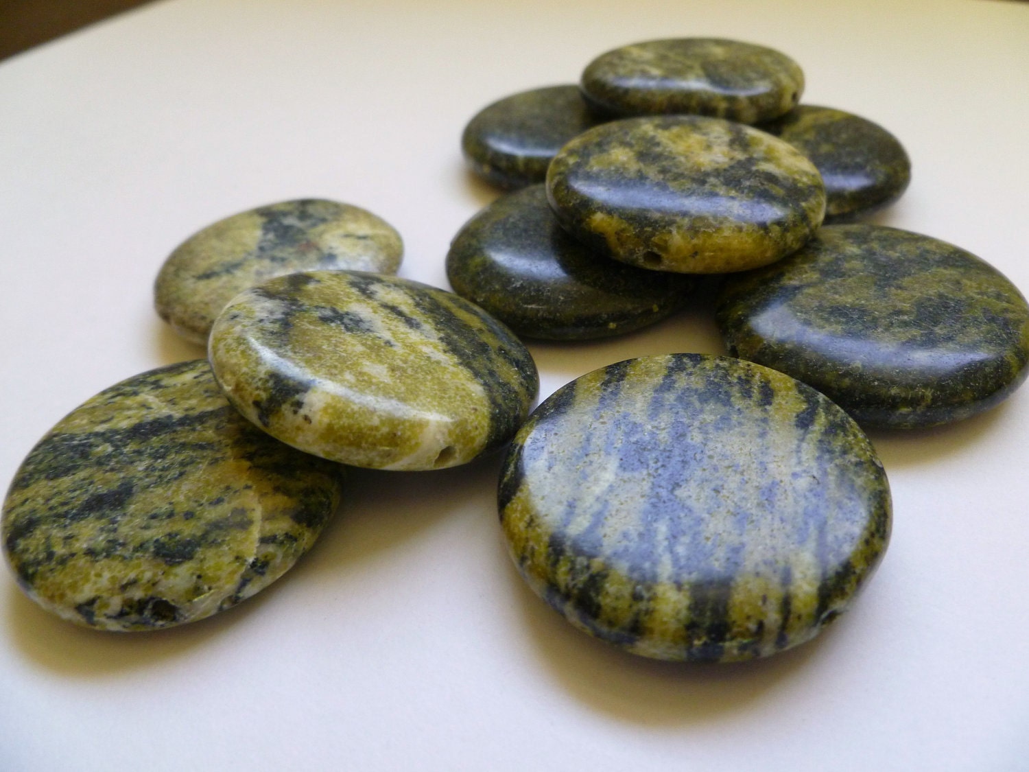 Bead, Yellow "Turquoise", 30mm rounds