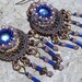 Copper & Cobalt- Beadwoven Dangle Earrings
