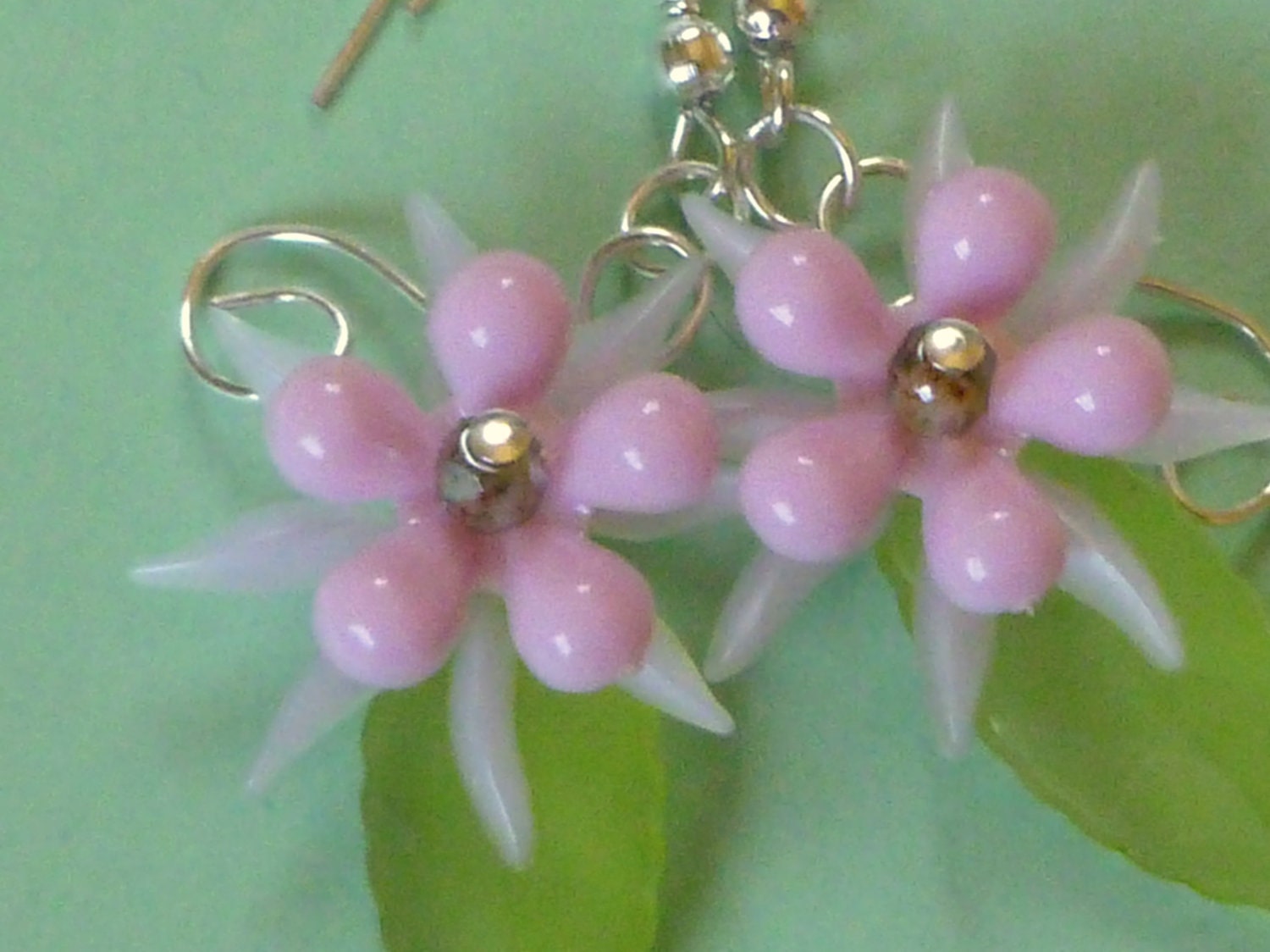 Earrings: Lavender Lovelies- Lucite