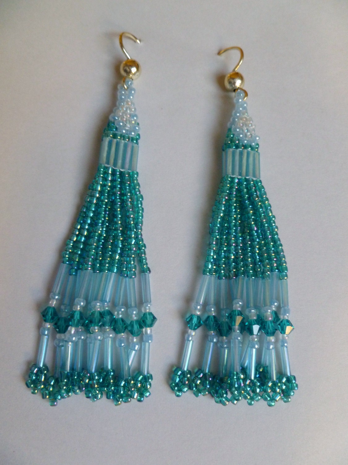 Beaded Earrings- Falling Water