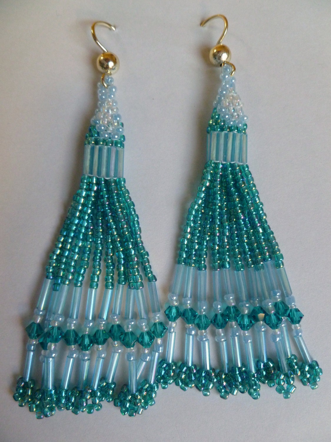 Beaded Earrings- Falling Water