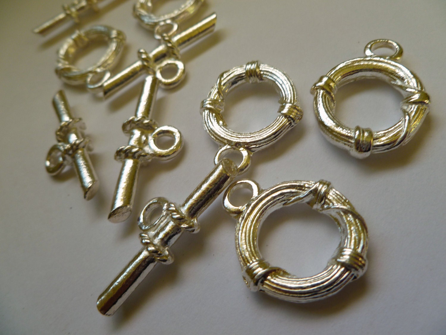 Large Silver Plated Toggle Clasps- Package of 5