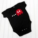 Great Easter or Baby Shower Gift READY TO SHIP Onesie - Pacman Ghost inspired sewn cotton applique