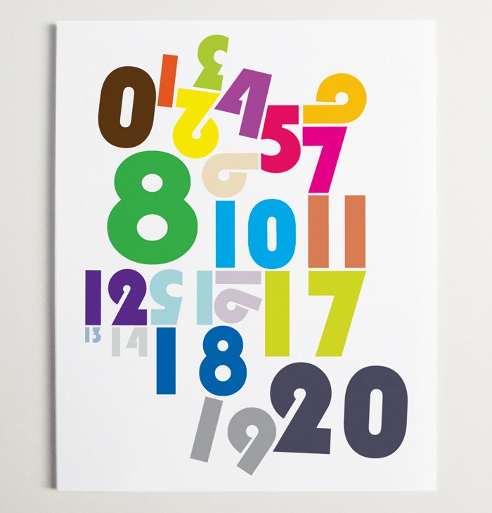 Wall Art, Nursery Wall Art, Number Print, Number Art, Nursery Print, Modernpop, Number Pipeline Print