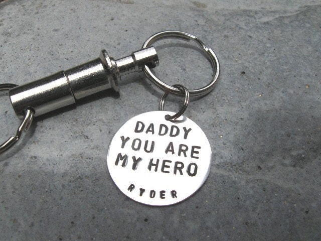 Hand stamped pull apart keychain