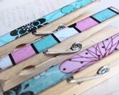 Decorated Clothespins Fridge Magnets - So Cute - Set of 3