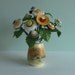 Handmade Button Bouquet in a Vintage Cottage Embellished Nippon Salt Shaker