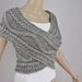 Hand knit vest, Cross Sweater, Capelet, Neck warmer in grey