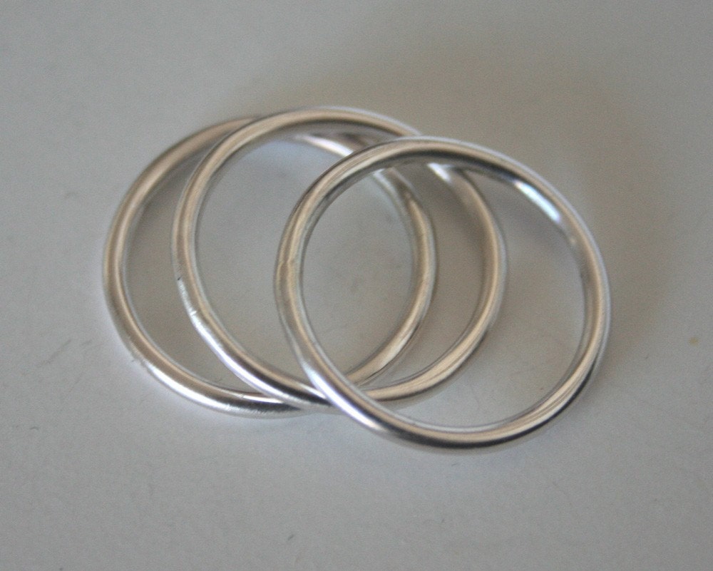 3 Simple Silver Rings