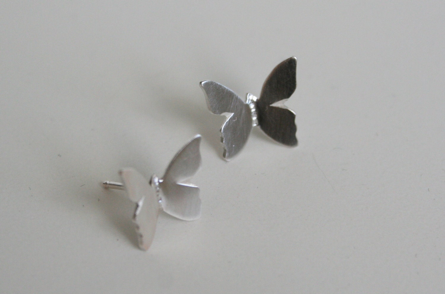 Silver Butterfly Post Earrings