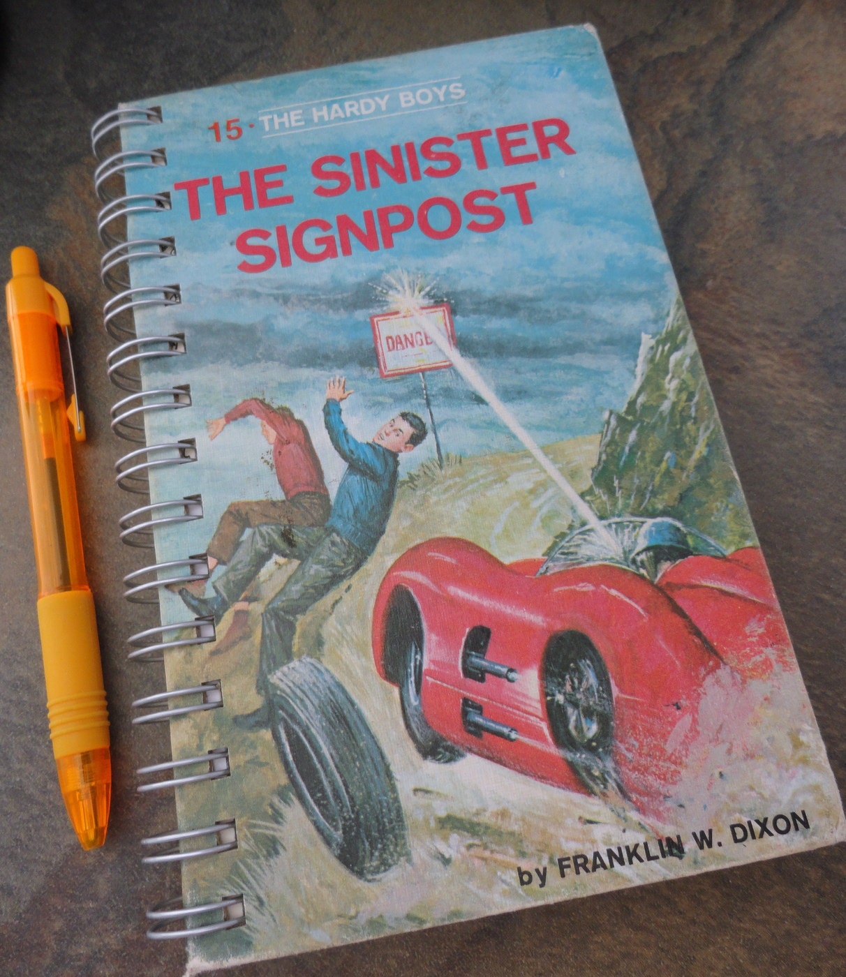 The Sinister Signpost - The Hardy Boys- Recycled Handmade Journal