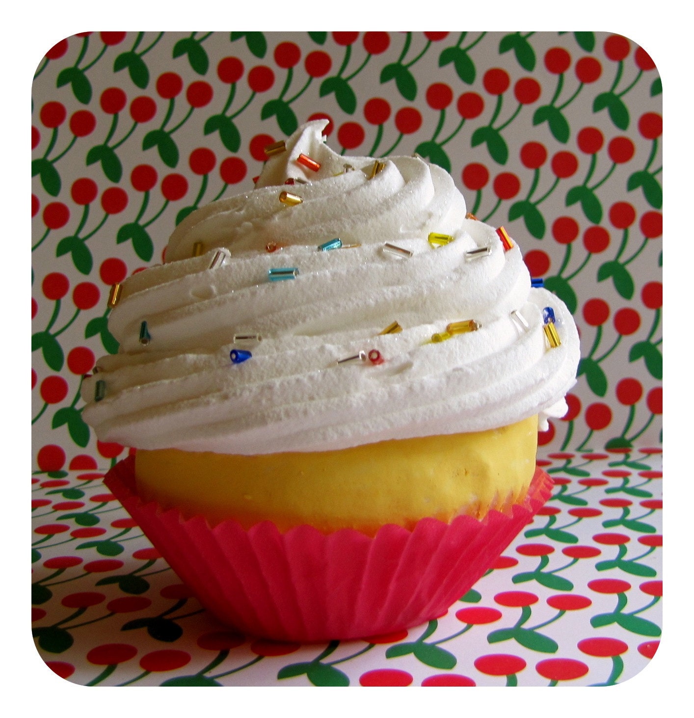 Fake Cupcake "Classic Collection" Golden Yellow Cupcake with White Frosting Standard Size Cupcake Perfect Photo Prop, Fab Birthday Gift