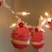 Fake Cupcake Valentines Day Cupcake String of Lights 12 Legs Orignal Concept Design 10 Pink Cupcakes Fab Bakery Decor Kitchens First on Etsy