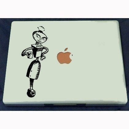 Robot Girl Laptop decal