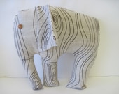 Faux Bois print elephant pillow