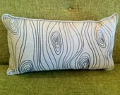 Faux Bois Print Lombar Pillow in Seaport