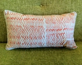 Chevron Print Lombar Pillow in Tangerine
