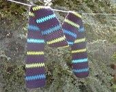 REDUCED - Black and stripy crochet scarf