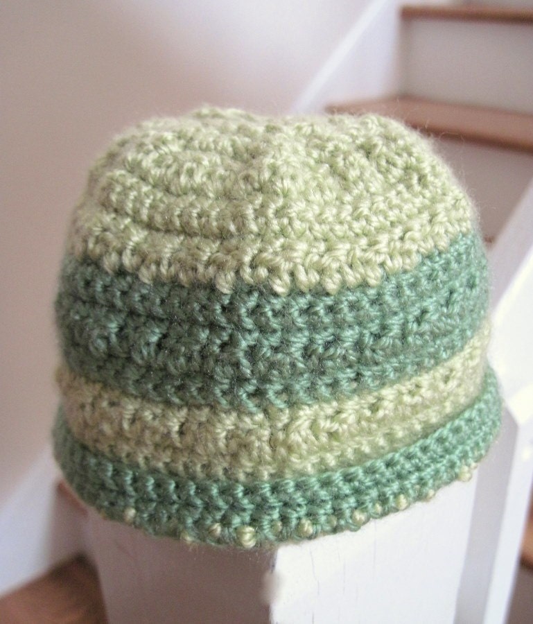 Just Born Baby Cap - Fern and Forest Green