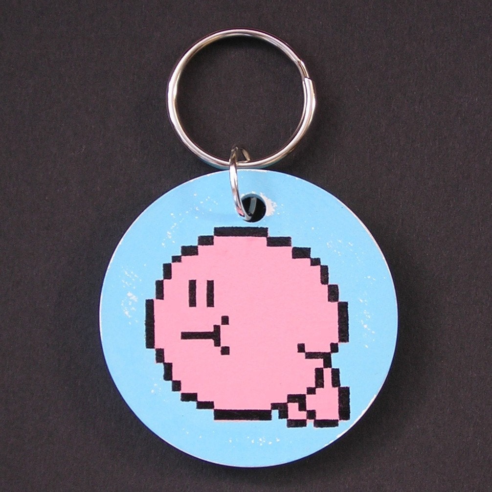 Kirby - Handpainted Keychain by Arcade Art
