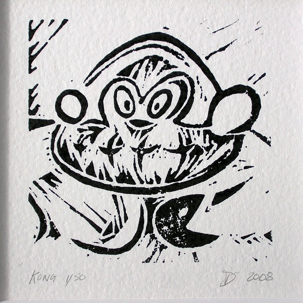 Kong - Limited Edition Lino Print - Arcade Artist