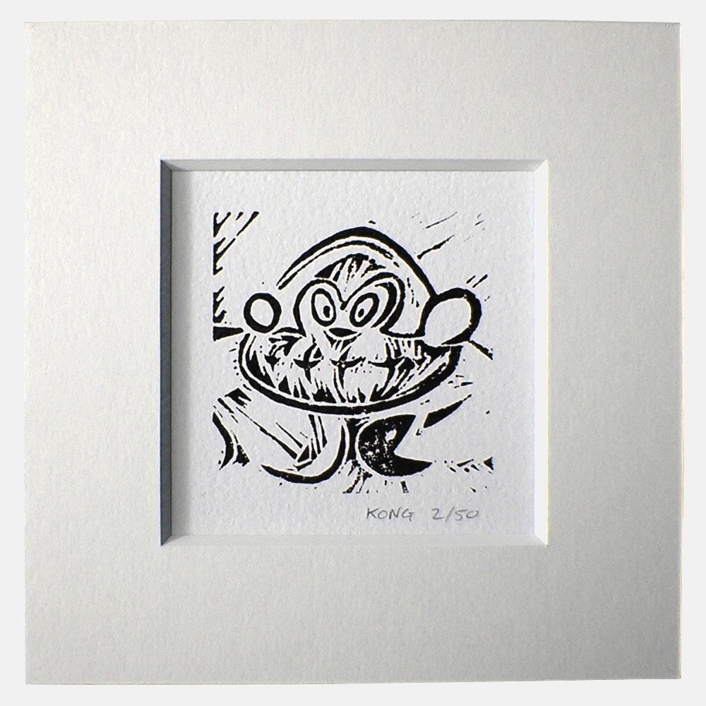 Kong - Limited Edition Lino Print - Arcade Artist