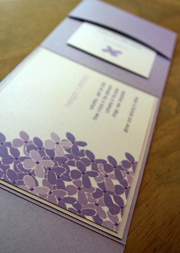 Lilac Pocketfold Wedding Invitation - Deposit to get started