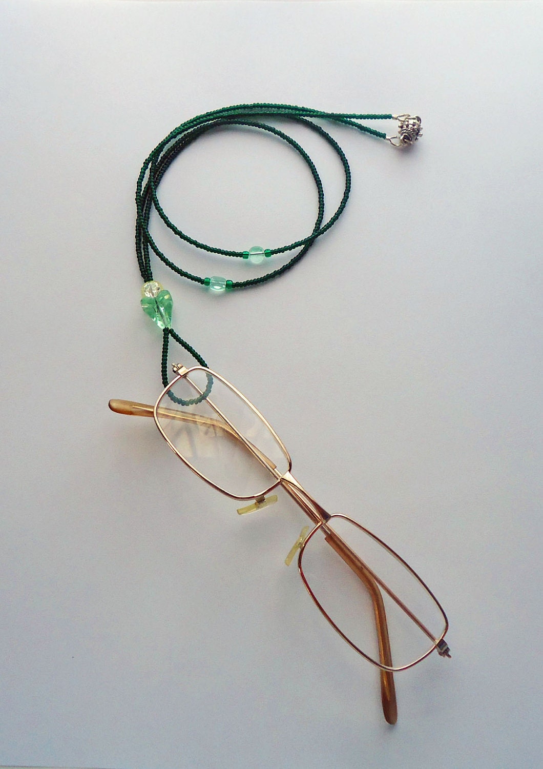 Green Magnetic ID Badge Eyeglass Lanyard Necklace