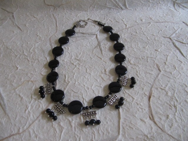 black onyx gypsy necklace